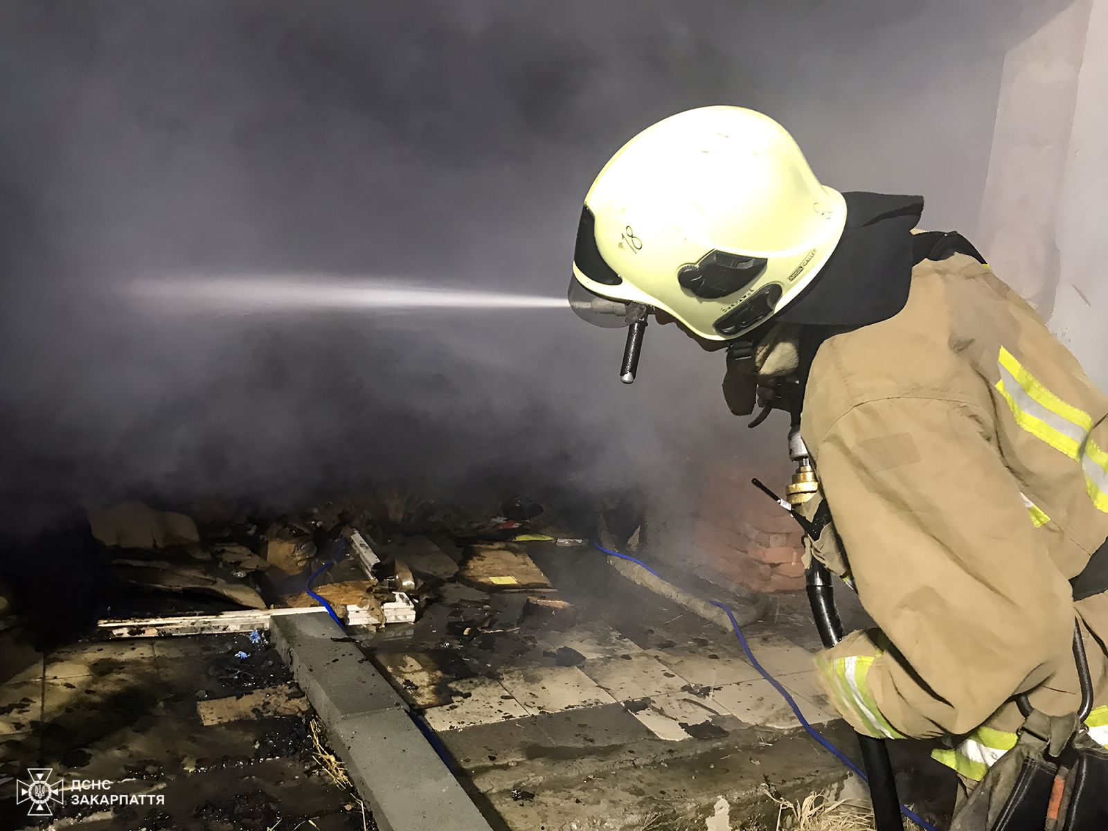 На Берегівщині бійці ДСНС і місцеві вогнеборці спільно ліквідували пожежу0