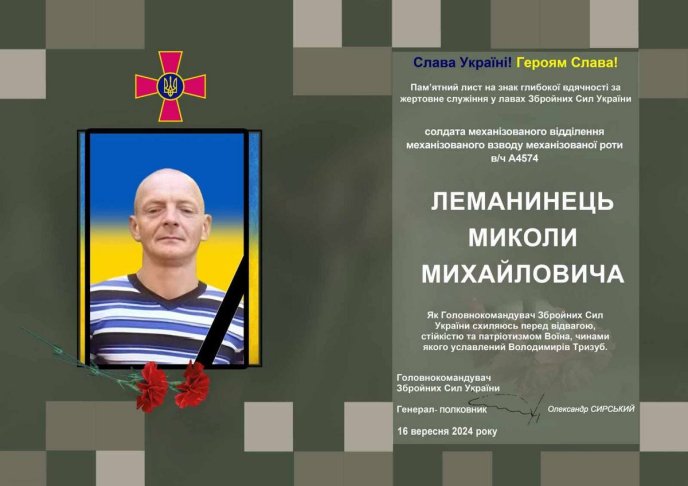 Завтра на Тячівщині прощатимуться із захисником, якого мобілізували влітку0