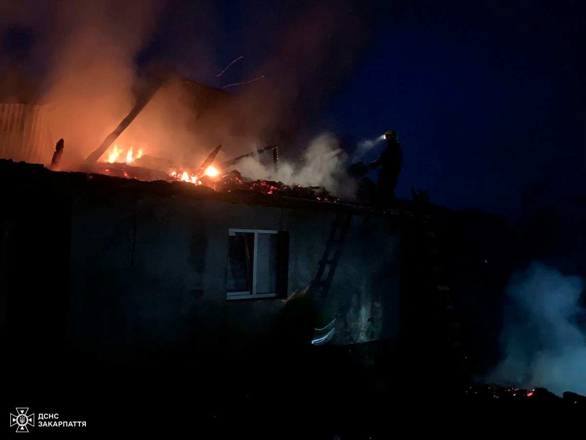 У Тячівському районі рятувальники ліквідували пожежу в житловому будинку0