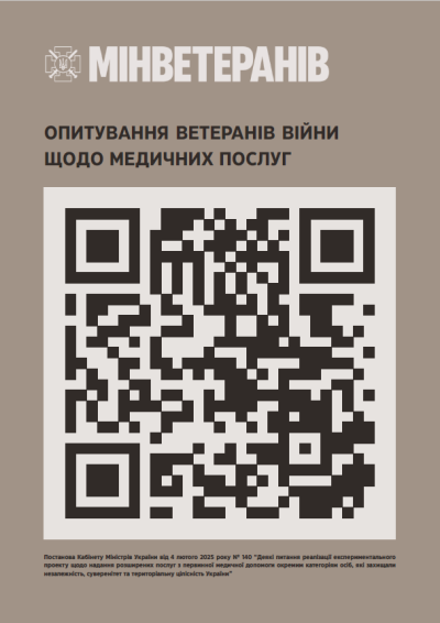 Опитування для ветеранів і ветеранок щодо медичних послуг0