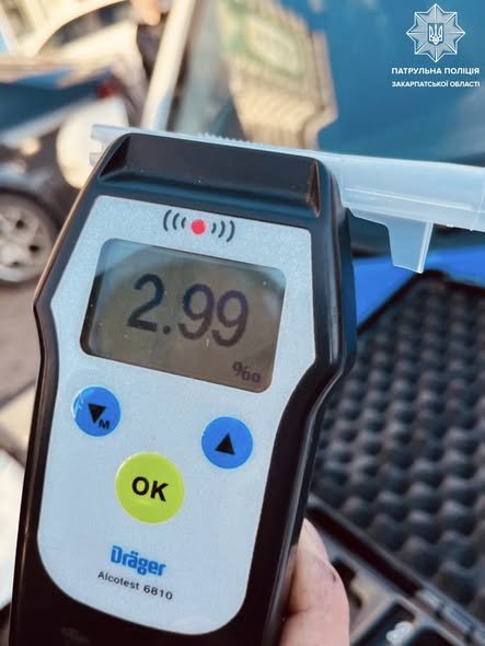 В Ужгороді затримали водія, який спричинив ДТП з майже 3-ма проміле алкоголю0
