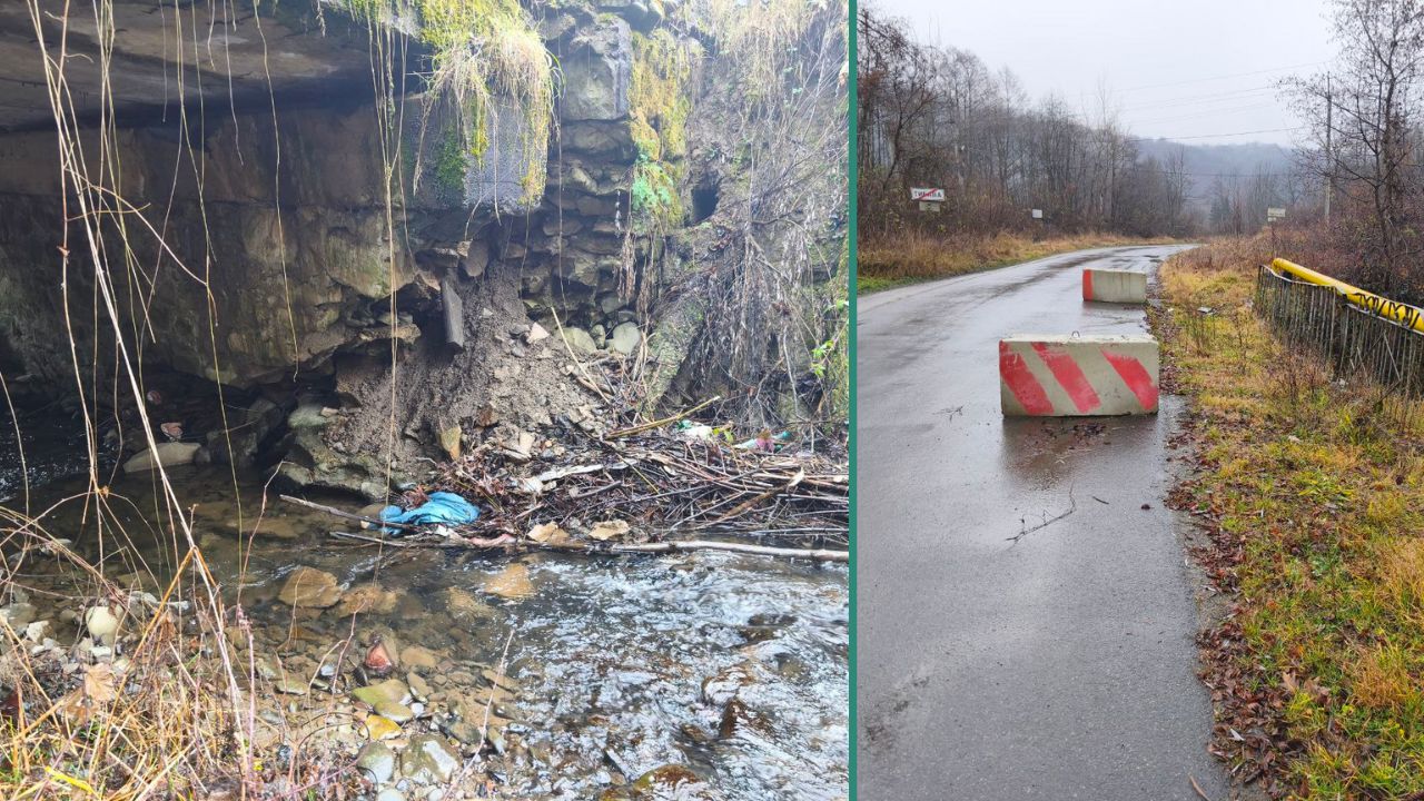 Руйнування опри моста в Тибаві